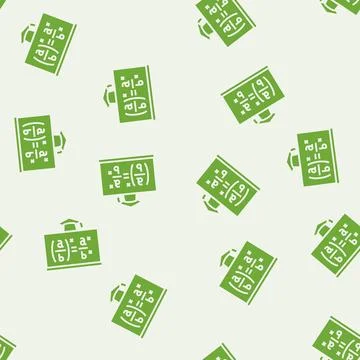 Math class primary school glyph seamless pattern Stock Illustration