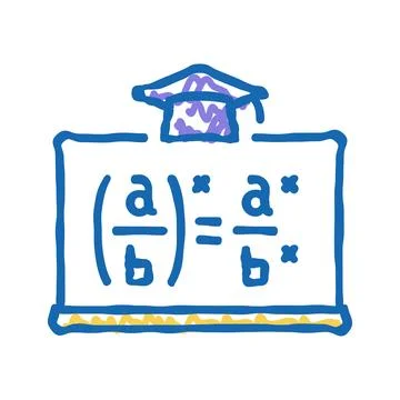 Math class primary school icon doodle illustration Stock Illustration