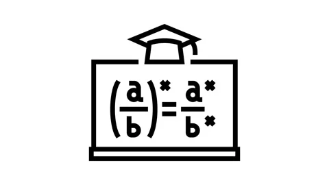 Math class primary school line icon animation Stock Footage 326131392