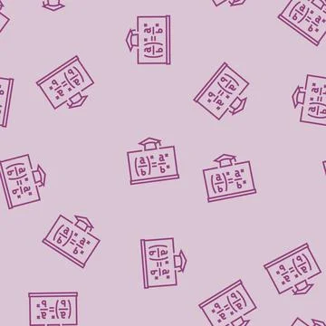 Math class primary school line seamless pattern Stock Illustration