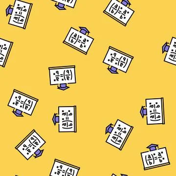 Math class primary school vector seamless pattern Stock Illustration