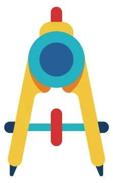 Math compass icon. Color geometry symbol. Education sign Stock Illustration