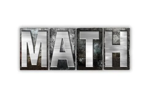 Math Concept Isolated Metal Letterpress Type Stock Illustration