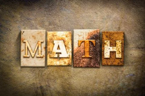 Math Concept Letterpress Leather Theme Stock Photos