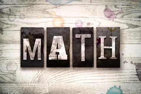 Math Concept Metal Letterpress Type 스톡 일러스트