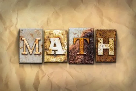 Math Concept Rusted Metal Type Stock Photos