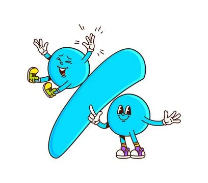 Math divide symbol groovy character on fitness Stock Illustration