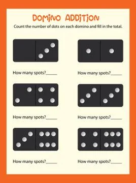 A math domino addition worksheet Stockillustratie