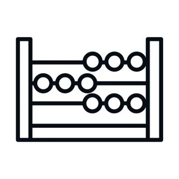Math education school science abacus arithmetic line and style icon 스톡 일러스트