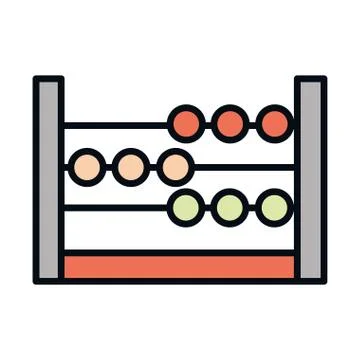 Math education school science abacus arithmetic line and fill style icon 스톡 일러스트
