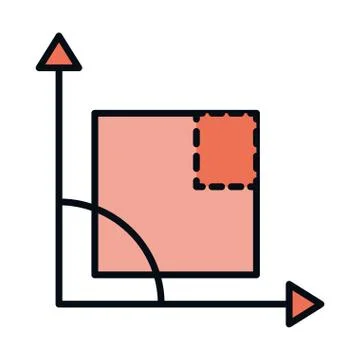 Math education school science angle square line and fill style icon イラスト素材