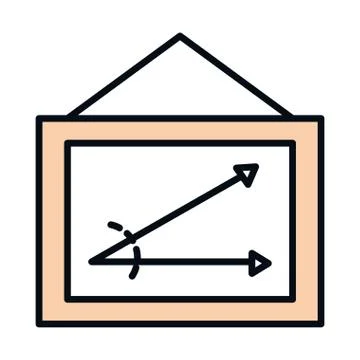 Math education school science board with angle line and fill style icon Stock Illustration