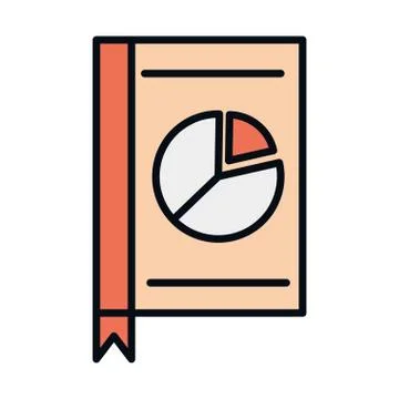 Math education school science book diagram statistics line and fill style icon 스톡 일러스트