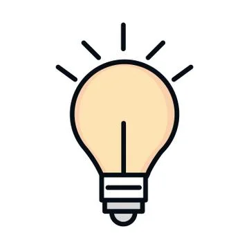 Math education school science bulb creativity line and fill style icon Stock Illustration