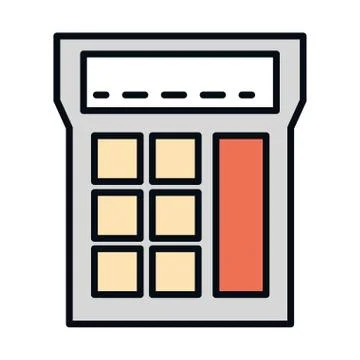 Math education school science calculator financial line and fill style icon イラスト素材
