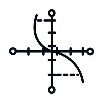 Math education school science cartesian graph line and style icon 스톡 일러스트
