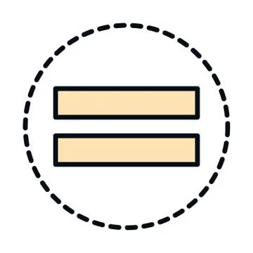 Math education school science equal arithmetic symbol line and fill style icon 스톡 일러스트