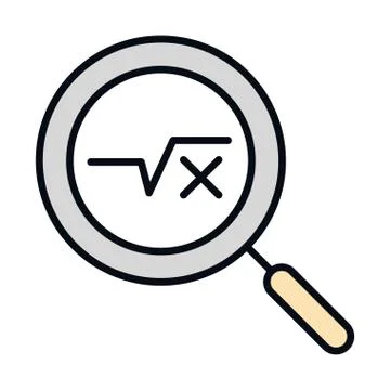 Math education school science formula equation concept line and fill style icon 스톡 일러스트