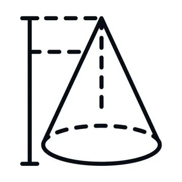 Math education school science geometric figure cone line and style icon Illustrazione stock