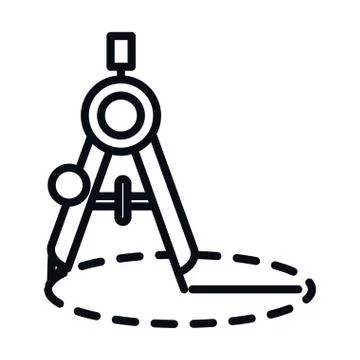 Math education school science geometric compass circle line and style icon 스톡 일러스트