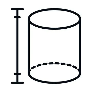 Math education school science geometry cylinder figure line and style icon Stock Illustration