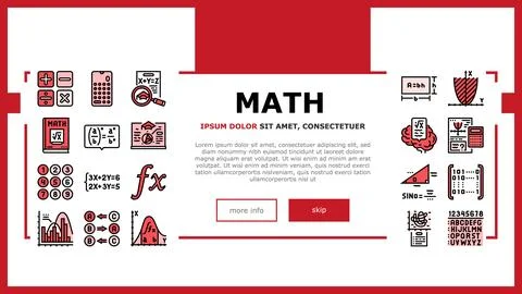 Math education school science landing header vector 스톡 일러스트