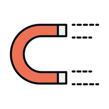 Math education school science magnet line and fill style icon 스톡 일러스트