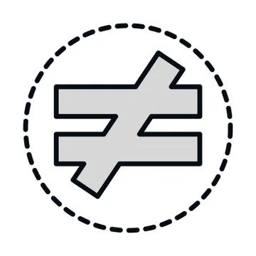 Math education school science no equal symbol line and fill style icon Illustrazione stock