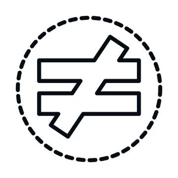 Math education school science no equal symbol line and style icon Illustrazione stock