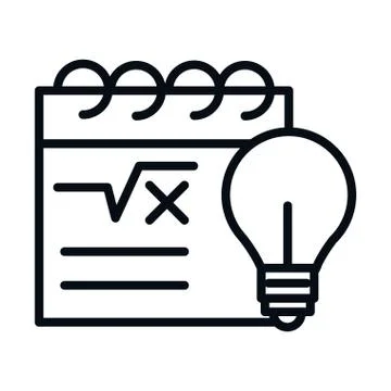 Math education school science notepad formula algebra line and style icon Stock Illustration