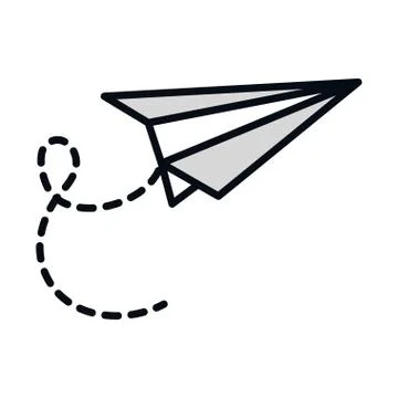 Math education school science paper plane line and fill style icon イラスト素材