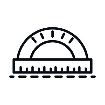 Math education school science protractor geometry line and style icon 스톡 일러스트
