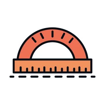Math education school science protractor geometry line and fill style icon Stock Illustration
