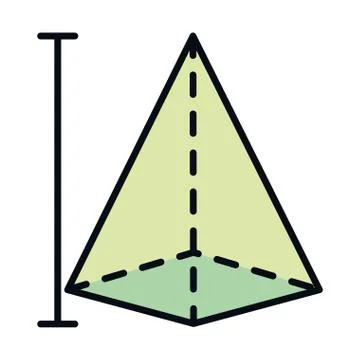 Math education school science pyramid figure geometry line and fill style icon 스톡 일러스트