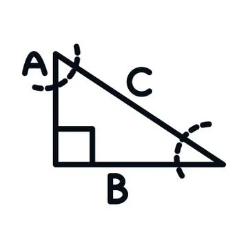 Math education school science right triangle line and style icon Illustrazione stock