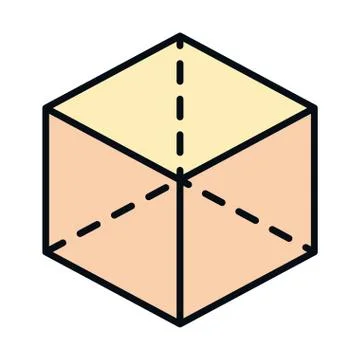 Math education school science three dimensional cube geometry line and fill 스톡 일러스트