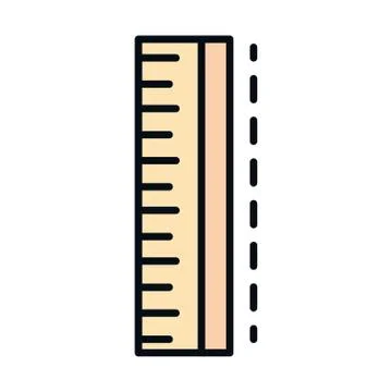 Math education school science tool measure ruler geometry line and fill style Stock Illustration