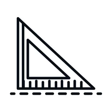 Math education school science triangle ruler supply line and style icon Stock Illustration