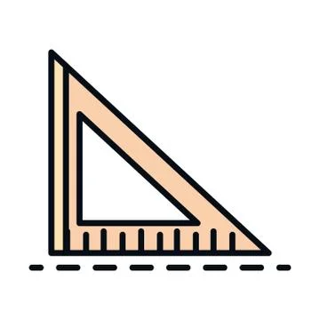 Math education school science triangle ruler supply line and fill style icon 스톡 일러스트