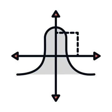Math education school science trigonometry graph line and fill style icon 스톡 일러스트