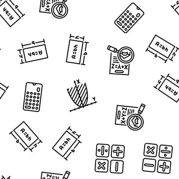 Math education school science vector seamless pattern Stock Illustration