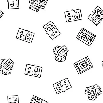 Math education school science vector seamless pattern Stock Illustration