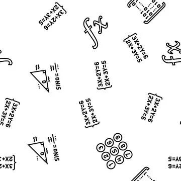 Math education school science vector seamless pattern Stock Illustration