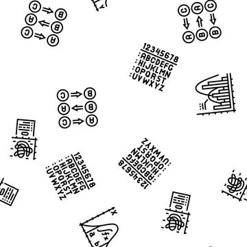 Math education school science vector seamless pattern Illustrazione stock