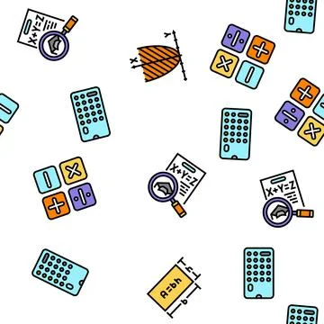 Math education school science vector seamless pattern Stock Illustration
