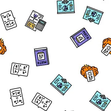 Math education school science vector seamless pattern Stock Illustration