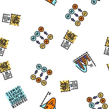 Math education school science vector seamless pattern 스톡 일러스트