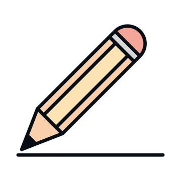 Math education school science writing pencil line and fill style icon Stock Illustration