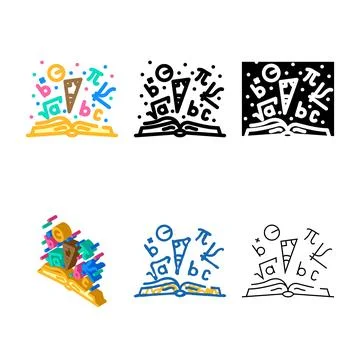 Math education science color diversity icon vector 스톡 일러스트