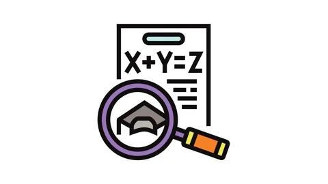 Math education science color icon animation Stock Footage 326097892